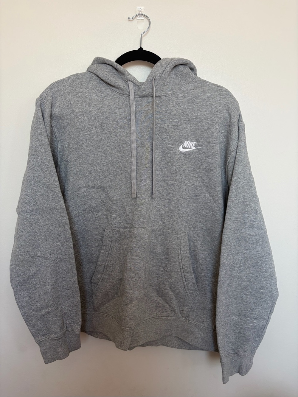 Nike Gray Pullover Hoodie with White Swoosh